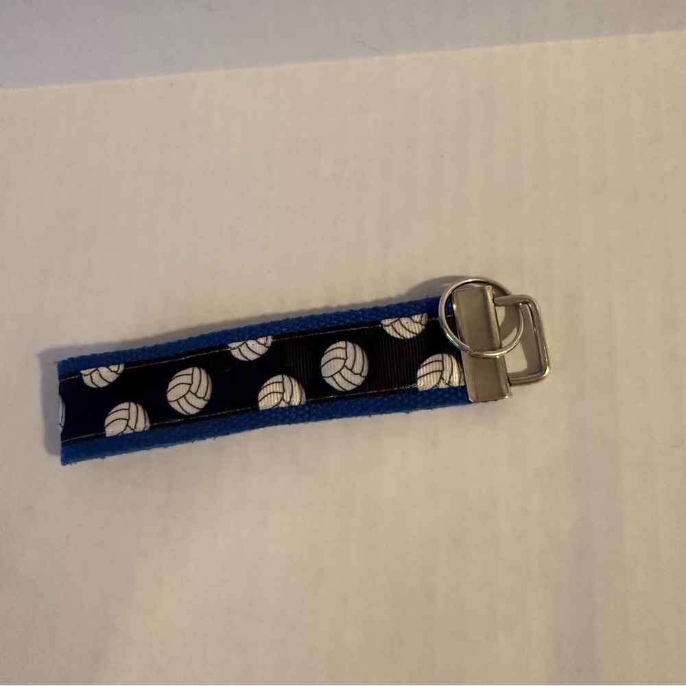 Volleyball Sports Keychain Wristlet Blue, Black, White